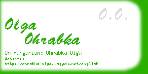 olga ohrabka business card